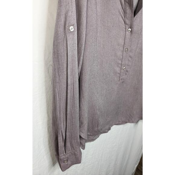 Cloth & Stone Henley Long Sleeve Shirt Top Womens Medium Dusty Lavender Everyday - Picture 12 of 12